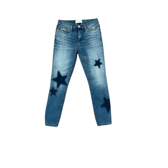 Current Elliott The ankle skinny stiletto Jeans Star Novelty Print 4th Of July 2 - Picture 1 of 9